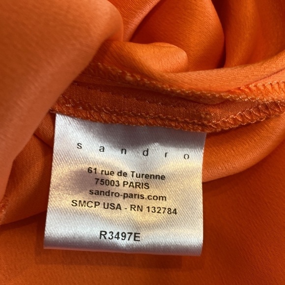 Sandro orange open back sheath dress small - Picture 6 of 7